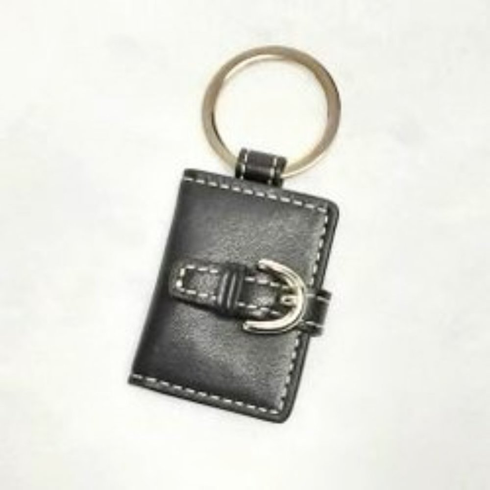 COACH Vintage Black Leather Picture Frame Keychain/Bag Charm